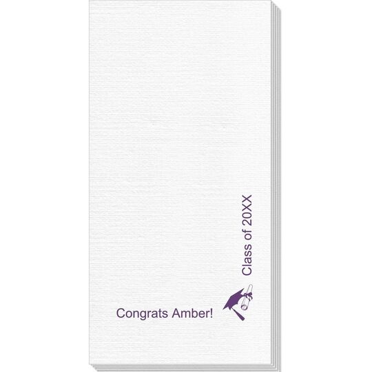 Corner Text with Cap and Diploma Deville Guest Towels